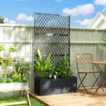 Metal Planter Box with Trellis, Raised Garden Bed with Trellis, Diamond Lattice Privacy Planter for Climbing Plants - Image 10