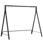 Outsunny Metal Porch Swing Stand 528 lb Capacity for Backyard Patio and Lawn Black