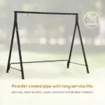 Outsunny Metal Porch Swing Stand 528 lb Capacity for Backyard Patio and Lawn Black - Image 4