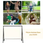Outsunny Metal Porch Swing Stand 528 lb Capacity for Backyard Patio and Lawn Black - Image 5