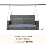 Outsunny Metal Porch Swing Stand 528 lb Capacity for Backyard Patio and Lawn Black - Image 7
