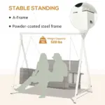 Metal Porch Swing Stand with 528 lb Capacity, White - Image 6