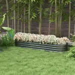 Metal Raised Garden Bed Kit 6.4ft Dark Gray Galvanized Planter Box for Home Gardening - Image 2