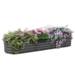 Metal Raised Garden Bed Kit 6.4ft Dark Gray Galvanized Planter Box for Home Gardening - Image 11
