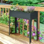Outsunny Metal Raised Garden Bed Planter Box 40" x 12" x 32" Dark Grey Durable Outdoor Gardening Solution - Image 2