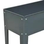Outsunny Metal Raised Garden Bed Planter Box 40" x 12" x 32" Dark Grey Durable Outdoor Gardening Solution - Image 8