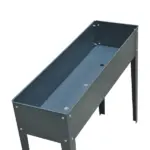 Outsunny Metal Raised Garden Bed Planter Box 40" x 12" x 32" Dark Grey Durable Outdoor Gardening Solution - Image 9