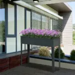 Outsunny Metal Raised Garden Bed Planter Box 40" x 12" x 32" Dark Grey Durable Outdoor Gardening Solution - Image 10