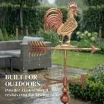 Outsunny Metal Rooster Weathervane, Roof Mount Wind Direction Indicator, Outdoor Weather Vanes - Image 5
