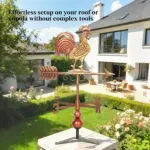 Outsunny Metal Rooster Weathervane, Roof Mount Wind Direction Indicator, Outdoor Weather Vanes - Image 6