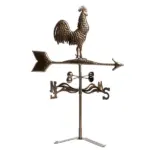 Metal Rooster Weathervane, Roof Mount Wind Direction Indicator, Outdoor Weather Vanes