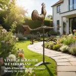 Metal Rooster Weathervane, Roof Mount Wind Direction Indicator, Outdoor Weather Vanes - Image 3