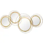HOMCOM Metal Wall Art Modern Mirror Decor Home Hanging Wall Sculptures for Living Room Bedroom Dining Room Gold - Image 11