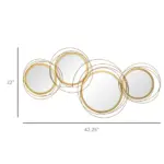 HOMCOM Metal Wall Art Modern Mirror Decor Home Hanging Wall Sculptures for Living Room Bedroom Dining Room Gold - Image 3