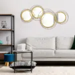 HOMCOM Metal Wall Art Modern Mirror Decor Home Hanging Wall Sculptures for Living Room Bedroom Dining Room Gold - Image 10