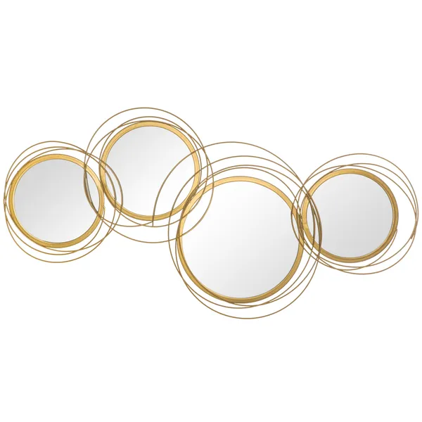 metal-wall-art-modern-mirror-decor-home-hanging-wall-sculptures-for-living-room-bedroom-dining-room-gold.webp HOMCOM Metal Wall Art Modern Mirror Decor Home Hanging Wall Sculptures for Living Room Bedroom Dining Room Gold - Image 1