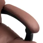 Microfibre Massage Office Chair, Heated Reclining Chair with Footrest, Double-tier Padding, Swivel Wheels, Coffee - Image 9