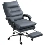 Vinsetto Microfibre Massage Office Chair, Heated Reclining Chair with Footrest, Double-tier Padding, Swivel Wheels, Dark Gray - Image 12
