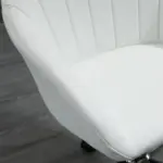 Mid-Back Home Office Chair PU Leather Swivel Task Armchair with Tub Shape Design for Living Room Home, White - Image 8