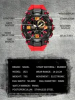 Mens 5ATM Dual Display Sports Watch with Stopwatch and Alarm - Image 15