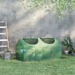 Outsunny 3.9 x 2 x 2 Ft Mini Greenhouse with Roll-Up Windows and PE Cover Green - Image 2