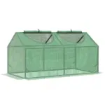 Outsunny 3.9 x 2 x 2 Ft Mini Greenhouse with Roll-Up Windows and PE Cover Green