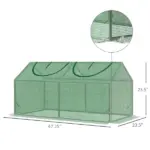 Outsunny 3.9 x 2 x 2 Ft Mini Greenhouse with Roll-Up Windows and PE Cover Green - Image 3