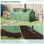 Outsunny 3.9 x 2 x 2 Ft Mini Greenhouse with Roll-Up Windows and PE Cover Green - Image 6