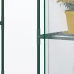 Outsunny Walk In Mini Greenhouse with 6 Shelves and Roll Up Door Clear - Image 8