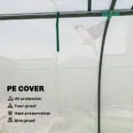 Outsunny Mini Greenhouse, Portable Greenhouse with 4 Roll-Up Doors, PE Cover, 177.2" x 39.4" x 31.5", White - Image 5