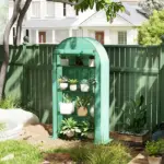 Outsunny Mini Greenhouse, Portable Greenhouse with 4 Tier Shelves, Roll-Up Door, and Plastic Cover, 41.3" x 17.7" x 63", Green - Image 10