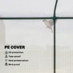 Mini Greenhouse, Portable Greenhouse with Roll-Up Door and 2 Mesh Windows, PE Cover, 78.7" x 29.5" x 74", White - Image 5
