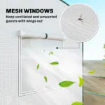Mini Greenhouse, Portable Greenhouse with Roll-Up Door and 2 Mesh Windows, PE Cover, 78.7" x 29.5" x 74", White - Image 7