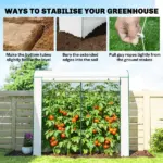 Mini Greenhouse, Portable Greenhouse with Roll-Up Door and 2 Mesh Windows, PE Cover, 78.7" x 29.5" x 74", White - Image 8
