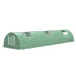 Outsunny Mini Greenhouse with 5 Mesh Windows, Portable Plant Hot House with PE Cover and Steel Frame, 10' x 3' x 2', Green - Image 11