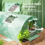 Outsunny Mini Greenhouse with 5 Mesh Windows, Portable Plant Hot House with PE Cover and Steel Frame, 10' x 3' x 2', Green - Image 5