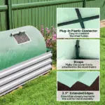 Outsunny Mini Greenhouse with 5 Mesh Windows, Portable Plant Hot House with PE Cover and Steel Frame, 10' x 3' x 2', Green - Image 6