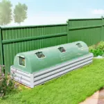 Outsunny Mini Greenhouse with 5 Mesh Windows, Portable Plant Hot House with PE Cover and Steel Frame, 10' x 3' x 2', Green - Image 8