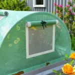 Outsunny Mini Greenhouse with 5 Mesh Windows, Portable Plant Hot House with PE Cover and Steel Frame, 10' x 3' x 2', Green - Image 9