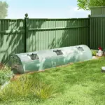 Outsunny Mini Greenhouse with 5 Mesh Windows, Portable Plant Hot House with PE Cover and Steel Frame, 10' x 3' x 2', Green - Image 10