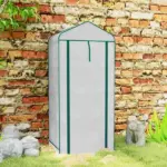 Outsunny Mini Greenhouse with Screen Roof, 4 Tier Portable Small Greenhouse with High Strength PE Cover, White - Image 9