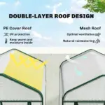 Outsunny Mini Greenhouse with Screen Roof, 5 Tier Portable Small Greenhouse with High Strength PE Cover, White - Image 4