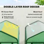 Outsunny Mini Greenhouse with Screen Roof, Portable Small Greenhouse with Roll-Up Zipper Door, 27.6 Inch x 19.7 Inch x 50 Inch, Green - Image 4