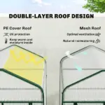 Outsunny Mini Greenhouse with Screen Roof, Portable Small Greenhouse with Roll-Up Zipper Door, 27.6" x 19.7" x 50", White - Image 4
