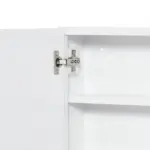 Kleankin Mirrored Medicine Cabinet 24x22 Steel Frame Wall-Mounted Double Doors White - Image 11