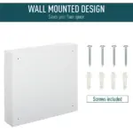 Kleankin Mirrored Medicine Cabinet 24x22 Steel Frame Wall-Mounted Double Doors White - Image 7