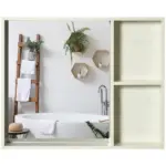 Mirrored Wall Organizer: 31.5x25.5" White Wall-Mounted 2-Tier Medicine Cabinet - Image 11