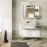 Mirrored Wall Organizer: 31.5x25.5" White Wall-Mounted 2-Tier Medicine Cabinet - Image 6