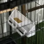 PawHut Mobile 55" Dual-Use Bird Cage Aviary for Finches Budgies with Easy Move Wheels Sleek Black - Image 8