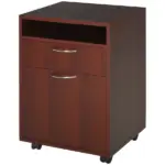 Mobile File Cabinet Organizer with Drawer Brown Printer Stand with Castors for Office - Image 11